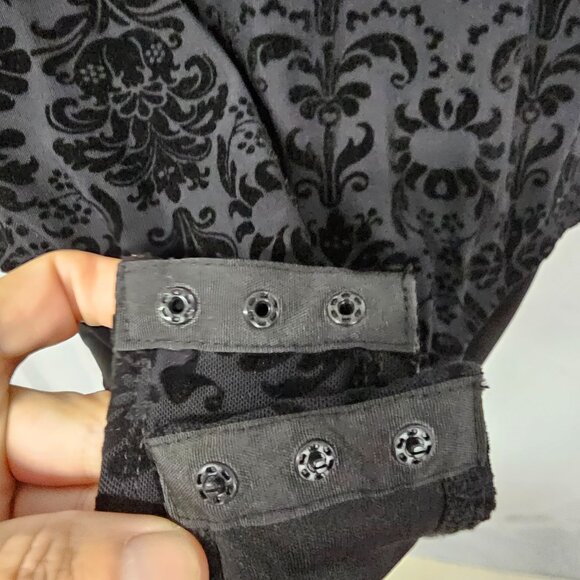 Xhiliration Bodysuit Black Lace Goth Witchy Whimsigoth Fairy Capsule Bodycon L - Picture 7 of 11